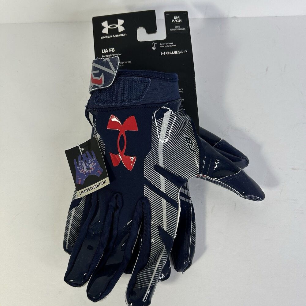 Under Armour UA F8 Football Gloves Limited Edition USA Navy Blue Mens Small
